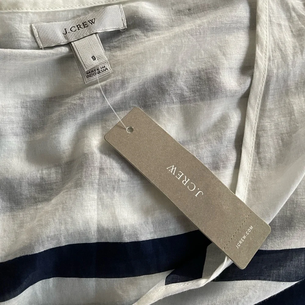 J.Crew Striped Semi Sheer Cotton Tunic Coverup